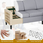 Futzca 74 Convertible Sectional Sofa Couch, Small L-Shaped Sofa