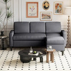 Futzca 74 Convertible Sectional Sofa Couch, Small L-Shaped Sofa