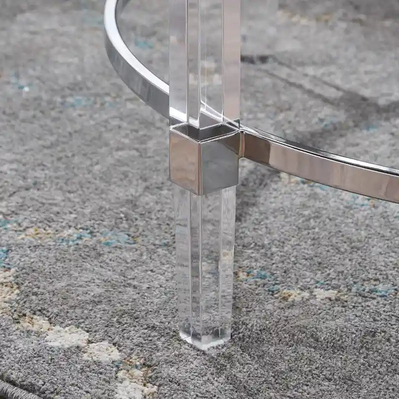 Elowen Round Glass Coffee Table by Christopher Knight Home - 35.5L x 35.5W x 18H