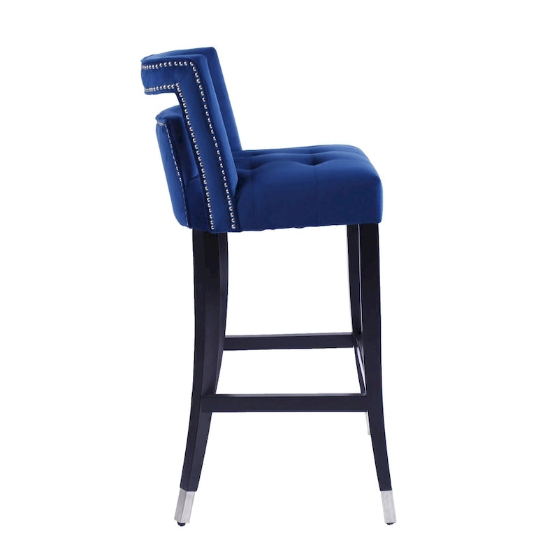 Suede Velvet Barstool with nailheads Dining Room Chair