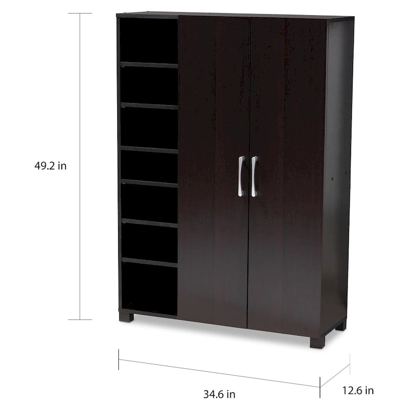 Contemporanea scarpiera marrone scuro Wenge