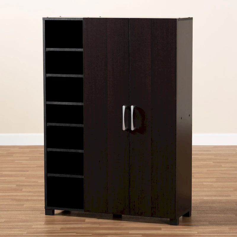 Contemporanea scarpiera marrone scuro Wenge