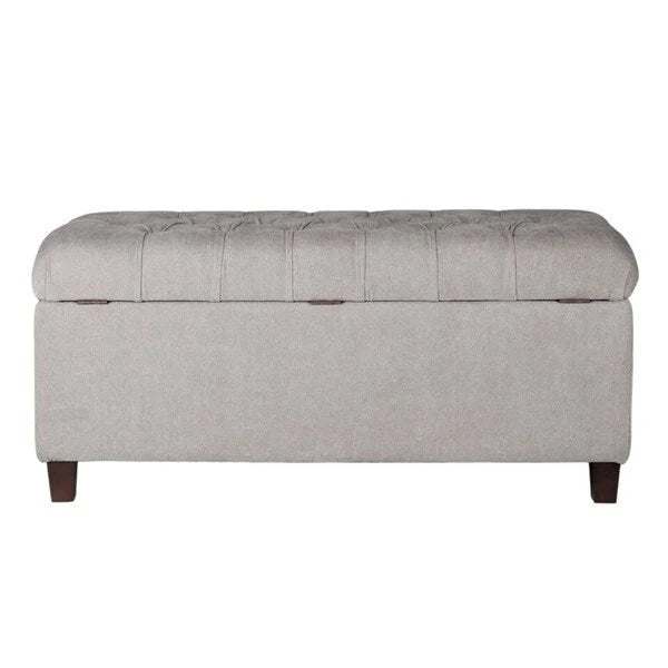 Copper Grove Muir Button Tufted Storage Bench Silver Ash