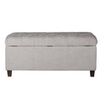 Copper Grove Muir Button Tufted Storage Bench Silver Ash