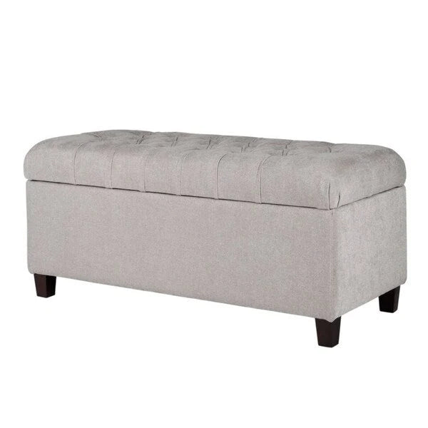 Copper Grove Muir Button Tufted Storage Bench Silver Ash