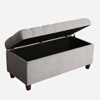 Copper Grove Muir Button Tufted Storage Bench Silver Ash