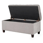 Copper Grove Muir Button Tufted Storage Bench Silver Ash