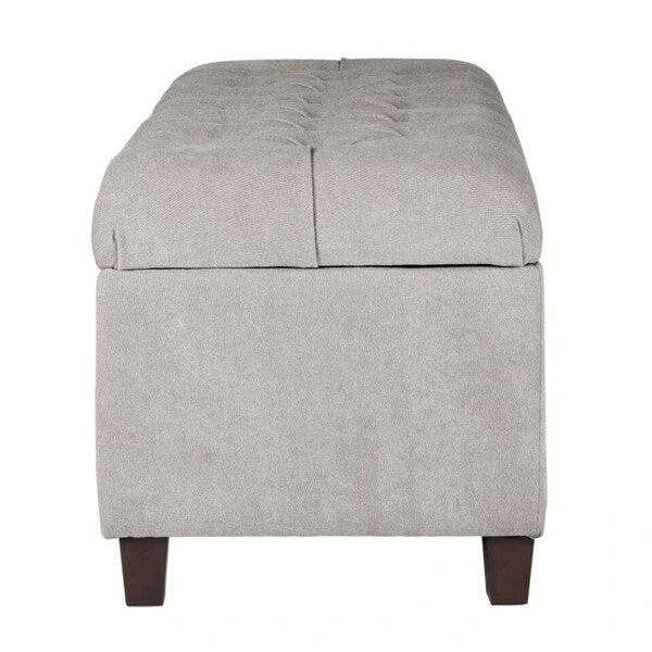 Copper Grove Muir Button Tufted Storage Bench Silver Ash