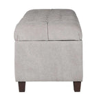 Copper Grove Muir Button Tufted Storage Bench Silver Ash