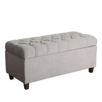 Copper Grove Muir Button Tufted Storage Bench Silver Ash