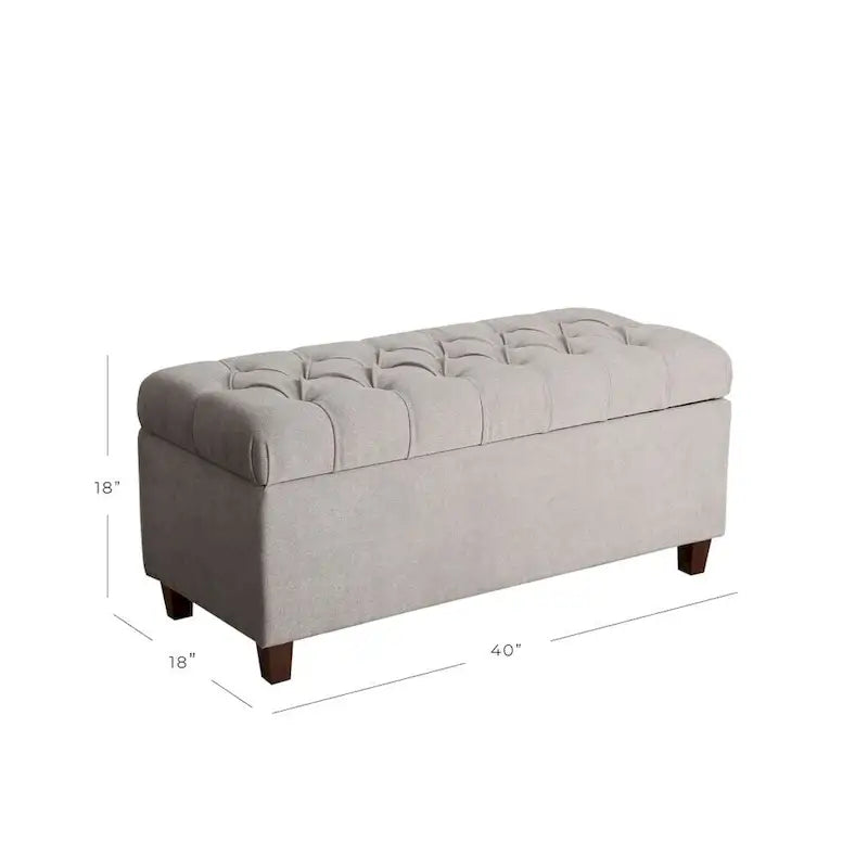 Copper Grove Muir Button Tufted Storage Bench Silver Ash