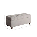 Copper Grove Muir Button Tufted Storage Bench Silver Ash