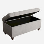 Copper Grove Muir Button Tufted Storage Bench Silver Ash