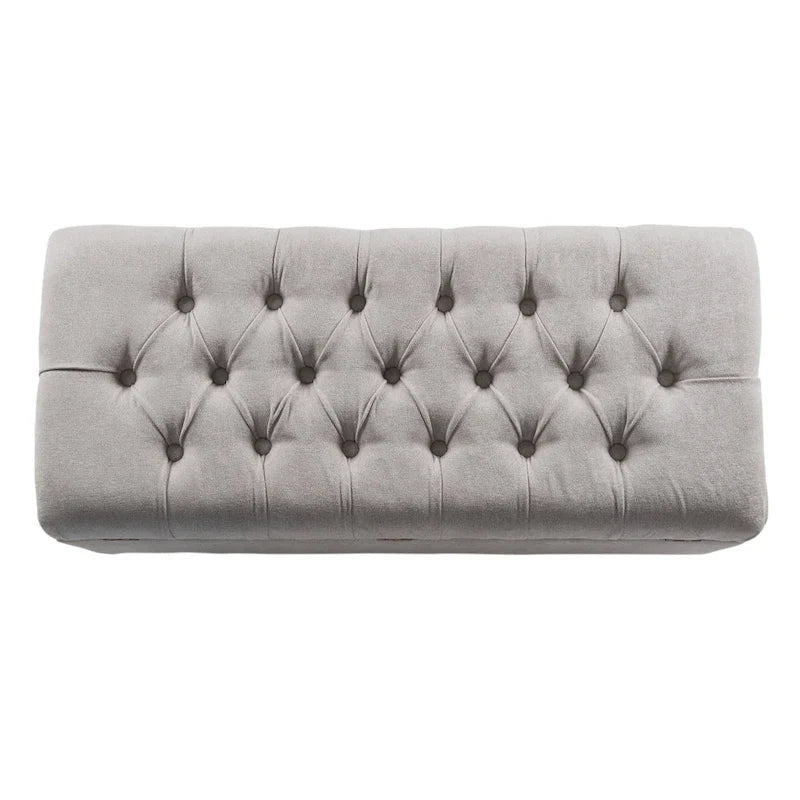 Copper Grove Muir Button Tufted Storage Bench Silver Ash