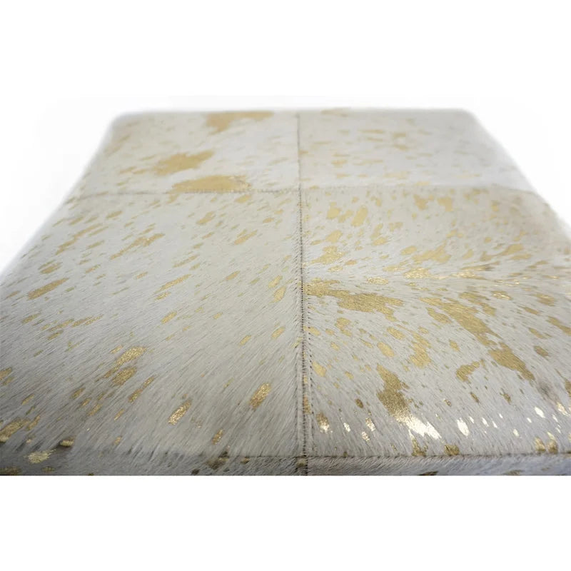 Pouf cubico in pelle dorata Home&Manor