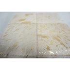 Pouf cubico in pelle dorata Home&Manor