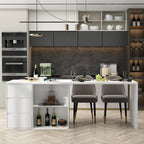 Tavolo da Isola Cucina Tavolo da Pranzo con Contenitore e Funzione Pranzo - 82.7W