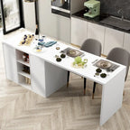 Tavolo da Isola Cucina Tavolo da Pranzo con Contenitore e Funzione Pranzo - 82.7W