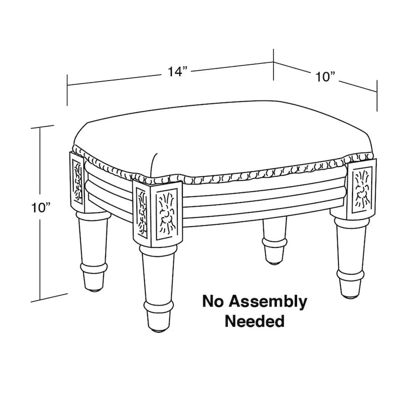 Blue Painterly Toile Footstool
