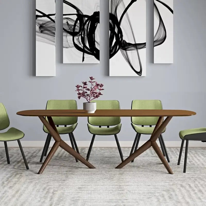 Modrest Utah Modern Walnut Rectangular Dining Table