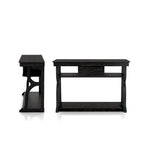 DH BASIC Tavolo Consolle da Fattoria con Rovere Nero, 3 Ripiani Aperti, 47 Pollici, di Denhour
