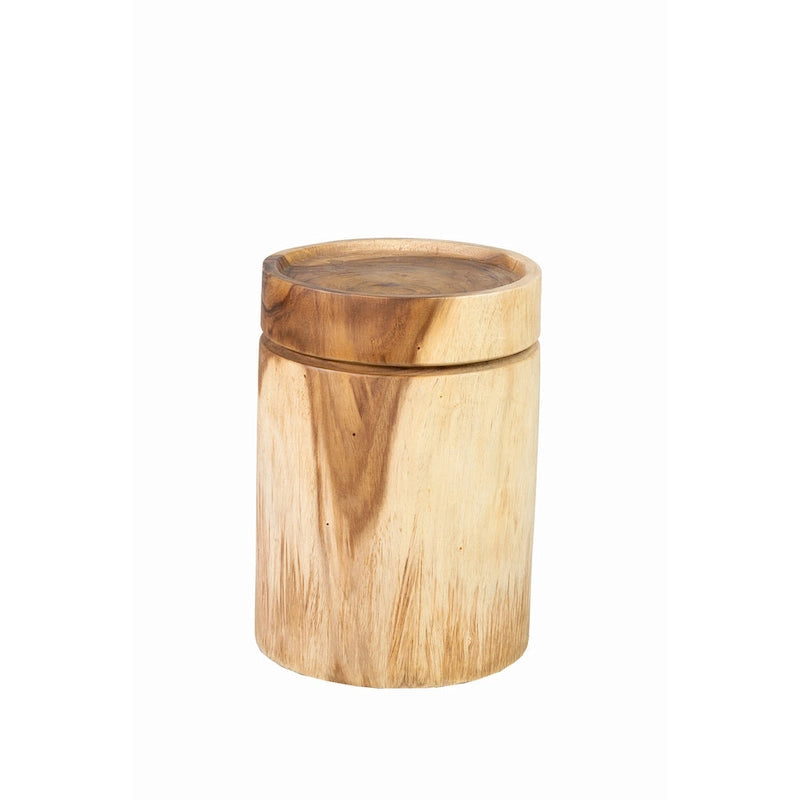 Tavolino rotondo in legno massello naturale di acacia di East at Main