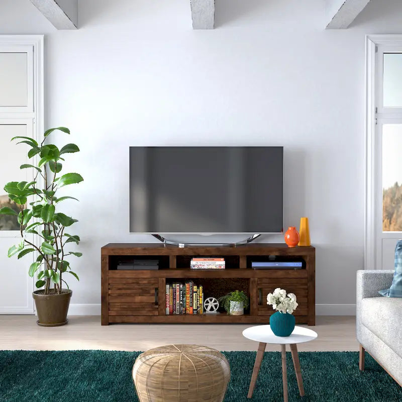 Mobile porta TV Sausalito Bridgevine, 183 cm, per TV fino a 85 pollici, nessun assemblaggio richiesto, finitura Whiskey