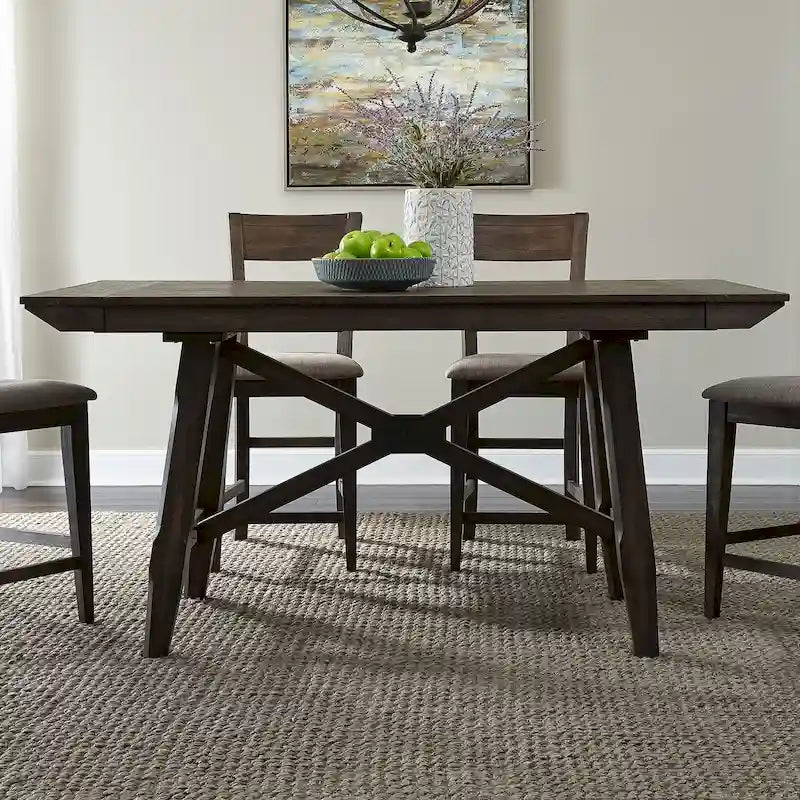 Set tavolo da pranzo Double Bridge marrone castagna