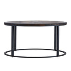SEI Furniture Darren Modern Rustic Farmhouse Reclaimed Wood Round Coffee Table