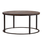 SEI Furniture Darren Modern Rustic Farmhouse Reclaimed Wood Round Coffee Table