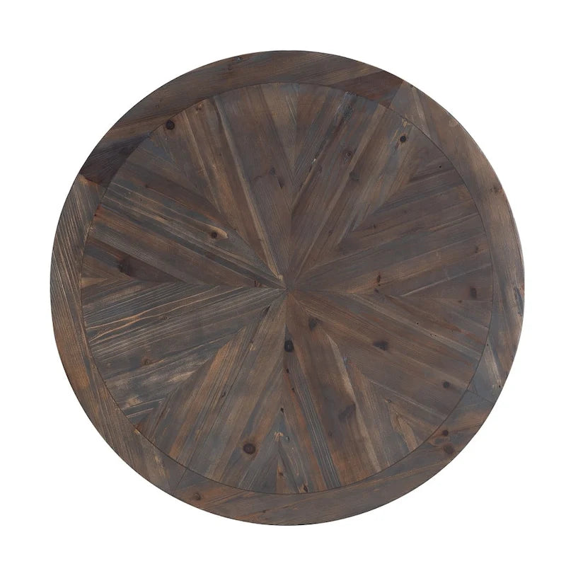 SEI Furniture Darren Modern Rustic Farmhouse Reclaimed Wood Round Coffee Table