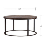 SEI Furniture Darren Modern Rustic Farmhouse Reclaimed Wood Round Coffee Table
