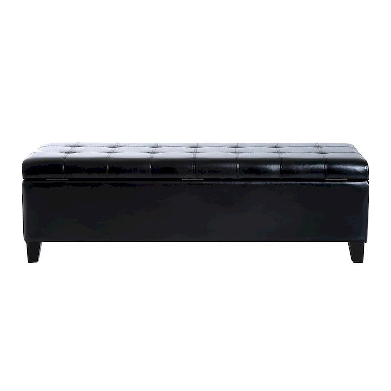 HomCom 51 PU Leather Tufted Storage Ottoman Bench - 19*50.25*16