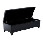HomCom 51 PU Leather Tufted Storage Ottoman Bench - 19*50.25*16