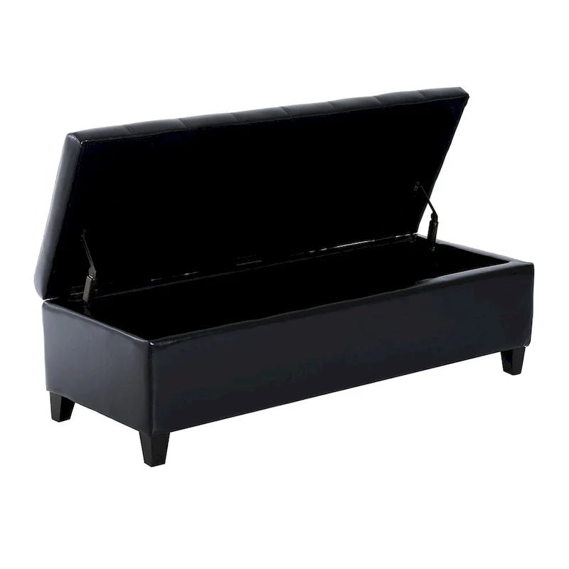 HomCom 51 PU Leather Tufted Storage Ottoman Bench - 19*50.25*16