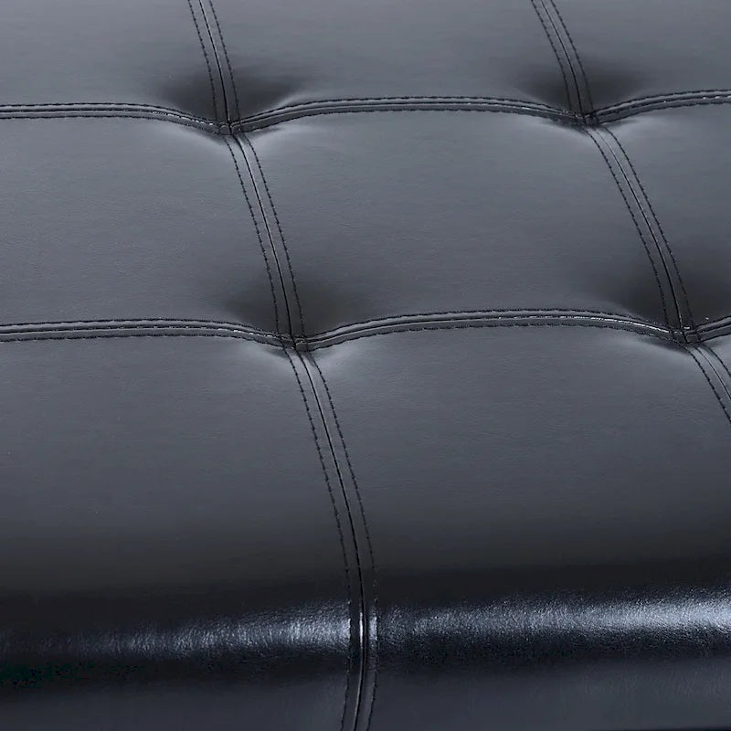 HomCom 51 PU Leather Tufted Storage Ottoman Bench - 19*50.25*16