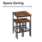 Square Bar Table with 2 Bar Chairs