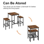 Square Bar Table with 2 Bar Chairs