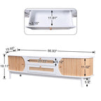 Rattan TV Stand for TVs up to 75Modern Farmhouse Media Console,Entertainment Center with Solid Wood Legs