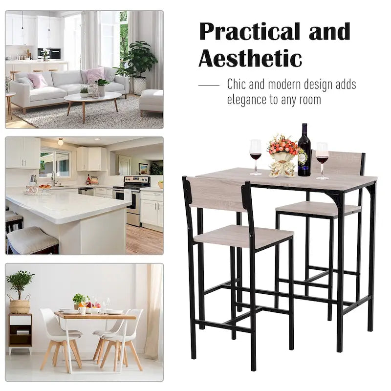 Carbon Loft Padrad Industrial Counter Height 3-piece Dining Set