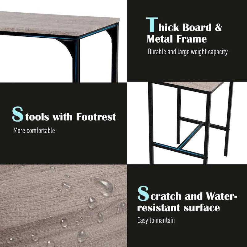 Carbon Loft Padrad Industrial Counter Height 3-piece Dining Set