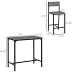 Carbon Loft Padrad Industrial Counter Height 3-piece Dining Set