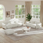 Chenille Fabric Modular Sectional Sofa Set with Ottoman