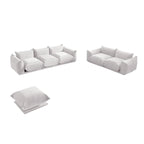 Chenille Fabric Modular Sectional Sofa Set with Ottoman