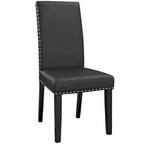 Sedia da pranzo Parson Milton con borchie, nera