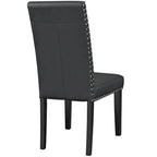 Sedia da pranzo Parson Milton con borchie, nera