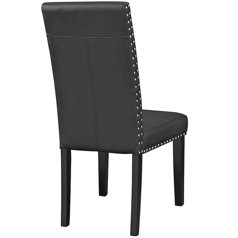 Sedia da pranzo Parson Milton con borchie, nera