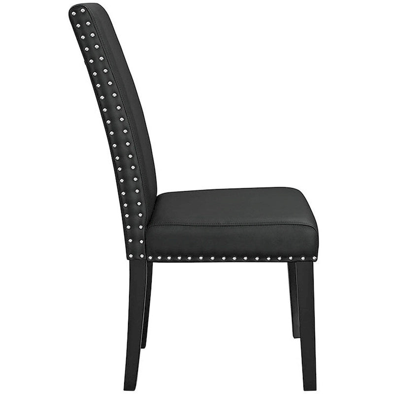Sedia da pranzo Parson Milton con borchie, nera