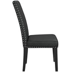 Sedia da pranzo Parson Milton con borchie, nera