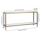 Hera 64 Wide Rectangular Console Table with Glass Shelf - 64 Wide